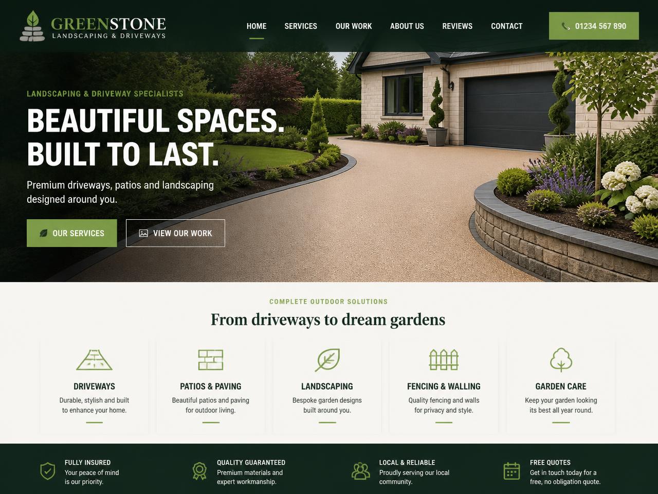 Elite Landscapes website design