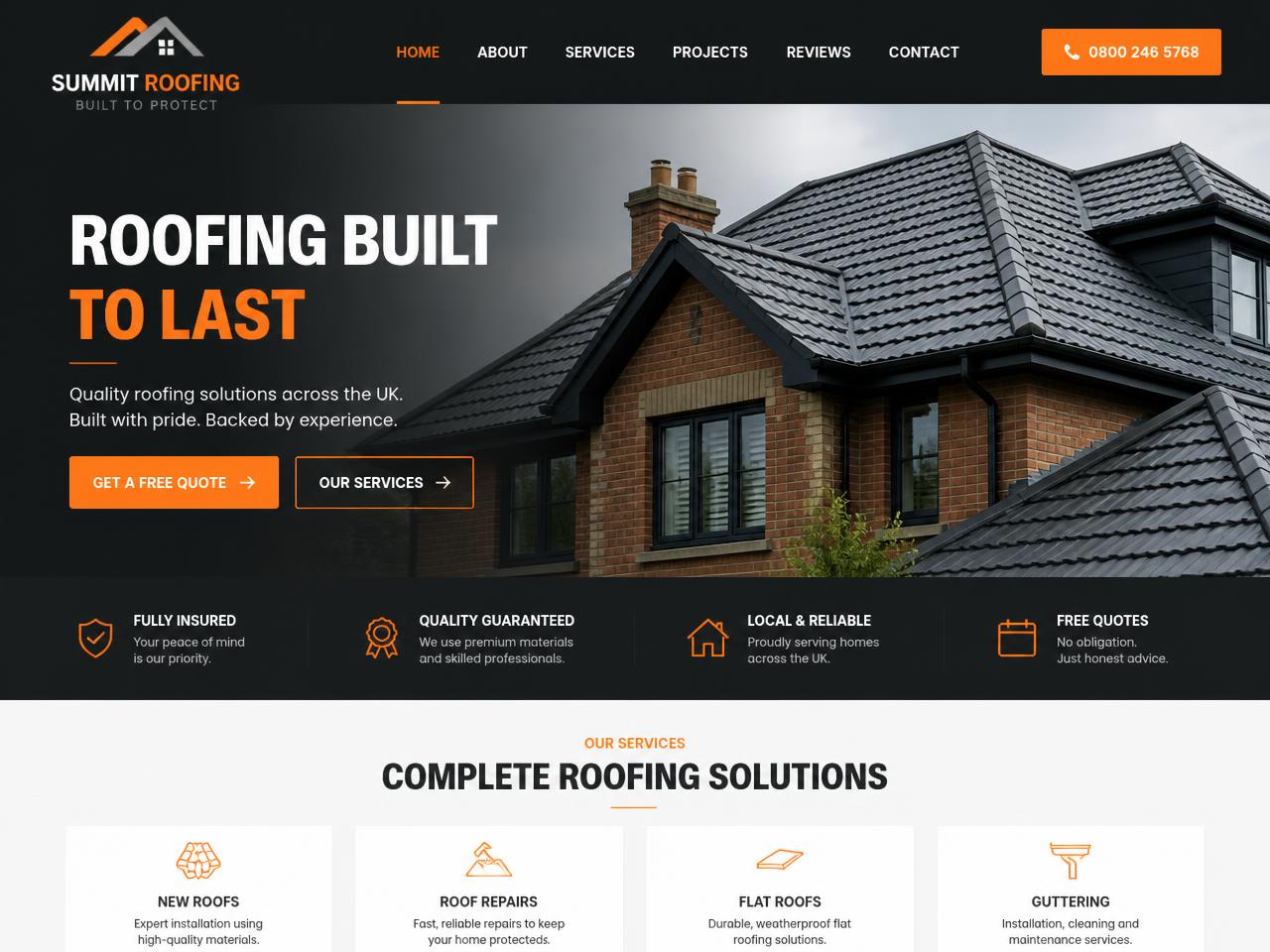 Summit Roofing BTP website design